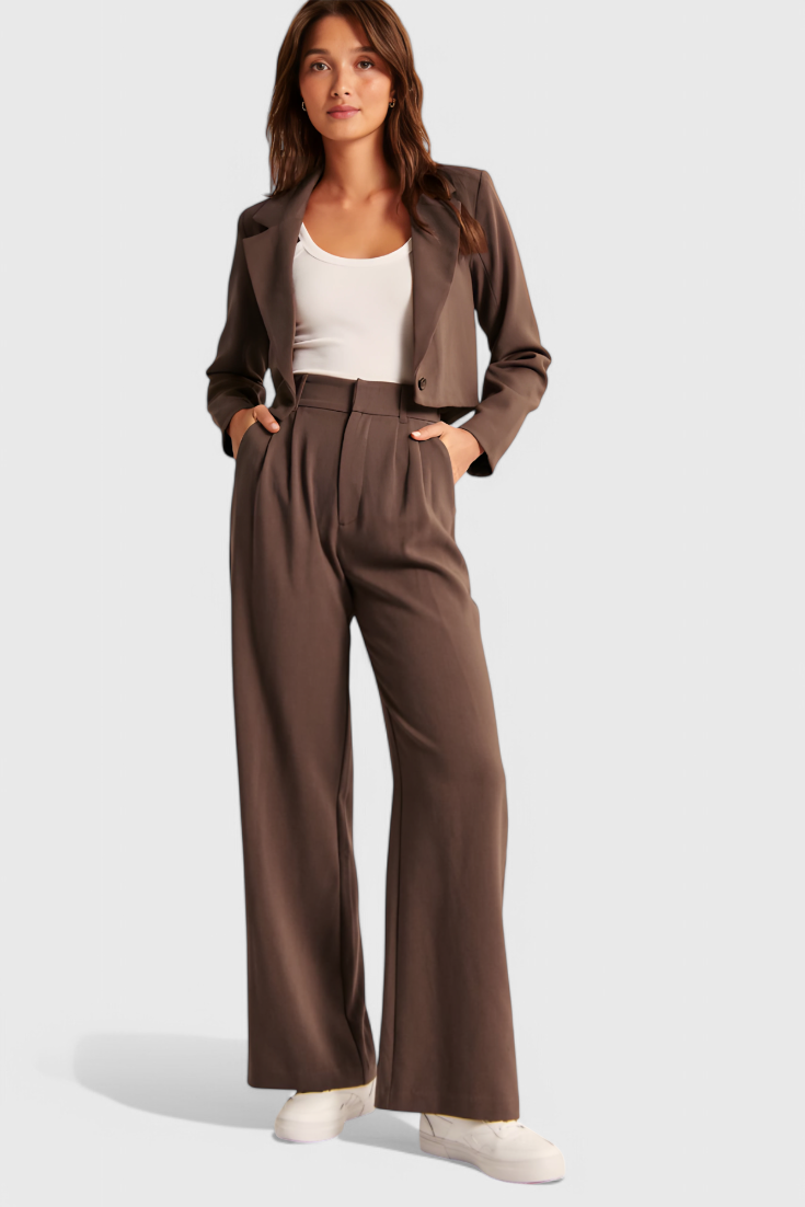 LEONOR | Pantalón recto de cintura alta y elástico