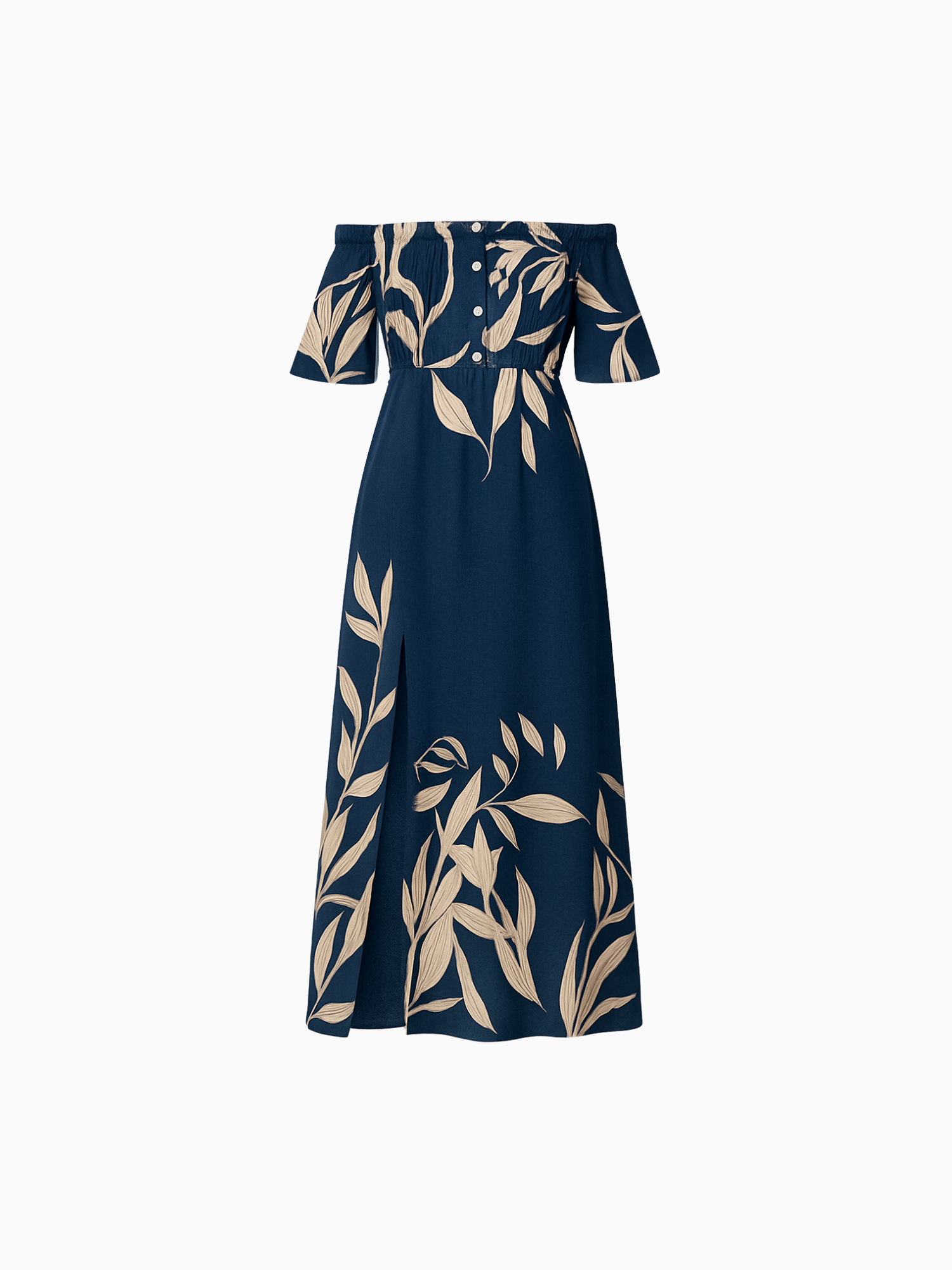 ALONDRA | Vestido maxi floral con hombros descubiertos